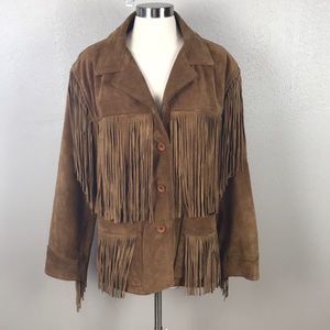 Vintage 80s/90s Fringed Suede Leather Jacket